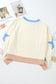 Star Contrast Round Neck Long Sleeve Sweatshirt