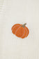 White Pumpkin Print Open Front Drop Shoulder Midi Cardigan