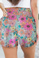 Floral Elastic Waist Shorts