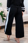 Black Contrast Trim Long Sleeve Lounge Set