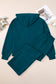 Checkered Texture Hooded Top and Loose Pants Set