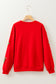 Red Sequin Christmas Tree Graphic Patch Application Drop Shoulder Sweatshirt