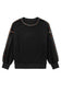 Black Contrast Rainbow Trim Drop Shoulder Pullover Sweatshirt