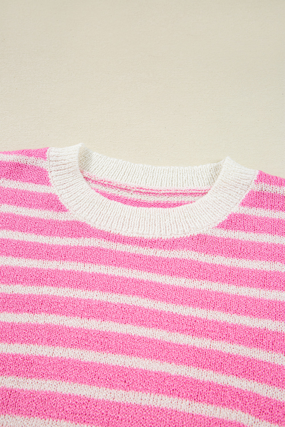 Multicolor Colorblock Striped Patchwork Dolman Sleeve Slit Sweater