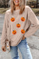 Twisted Rib Chenille Halloween Pumpkin Patched Graphic Sweatshirt