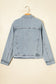Beau Blue Street Style Zip Up Washed Denim Jacket