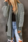 Rose Plaid Contrast Trim Casual Knit Long Cardigan