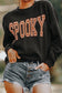 Black Casual SPOOKY Letter Print Graphic Sweatshirt