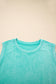 Mint Green Two Piece Mineral Wash Cotton Tank Top Lined Split Skirt Set
