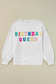 White BIRTHDAY QUEEN Graphic Lantern Sleeve Sweatshirt