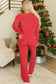 Red Jolly Corded Long Sleeve Top and Pants Set