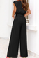 Black Knot Waist Sleeveless Top & Wide Leg Pants Two-Piece Set