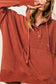 Orange Vintage Snap Button Thumbhole Long Sleeve Hoodie