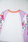 Sachet Pink Floral Patchwork Colorblock Loose Top