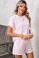 Pretty Pink Stripe Lounge Set – Top & Pocket Shorts