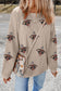 Twisted Ribbed Turkey Graphic Sequins Patch Thanksgiving Baggy Sweatshirt