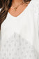 Embroidered Patchwork V-Neck Top – White