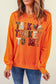 Orange Talk Turkey To Me Printed Graphic Thanksgiving Holiday Sweatshirt