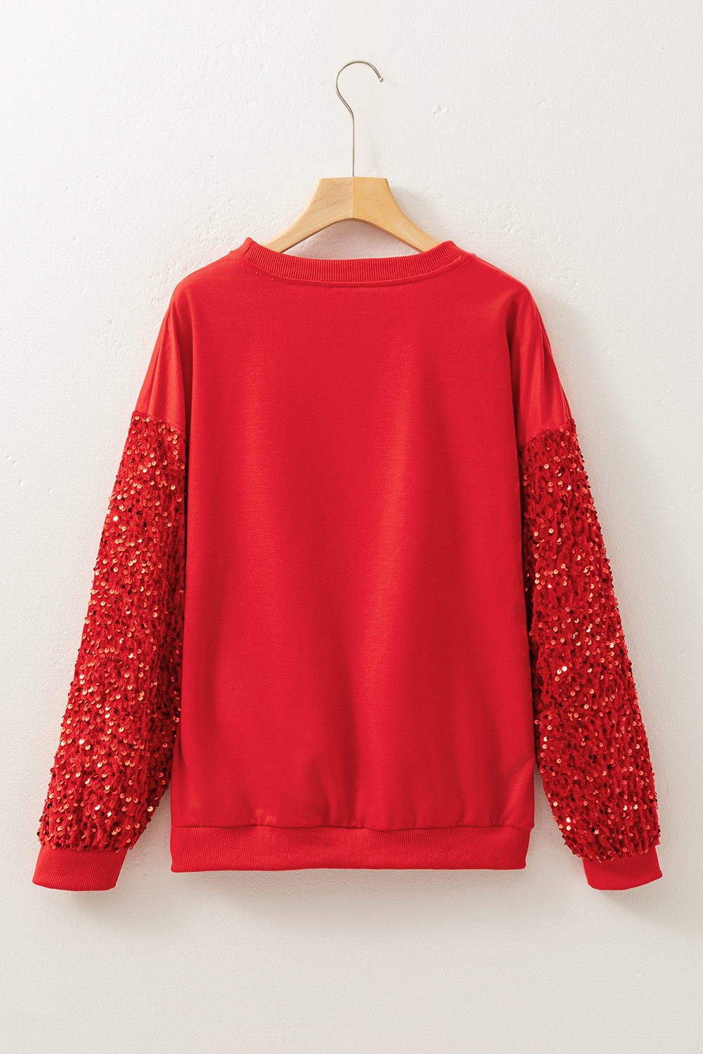 Red Sequined Santa Claus Long Sleeve Christmas Sweatshirt