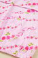 Pink Floral Print Half Zip Drawstring Hoodie