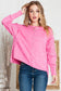 Rose Drop Sleeve Exposed Seam Pullover Sweatshirt