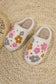 White Floral Fuzzy Slippers