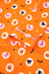 Orange Halloween Print Lapel Shirt and Pants Pajama Set