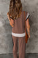 Chestnut Color Block Detail Casual Two piece Outfit
