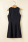 Black Contrast Bowknot Applique Crew Neck Sleeveless Mini Dress