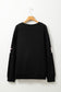 Black Sequin Cute Bow Ghost Graphic Crew Neck Halloween Sweatshirt