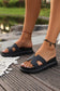 Cutout Open Toe Platform Slide Sandals
