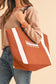 Foootball Pattern Canvas Large Tote Bag