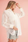 Beige Lace Crochet Collared Button Up Oversized Shirt