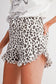 White Leopard Print Frayed Hem Denim Shorts