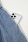 Bow Front Puff Sleeve Denim Babydoll Dress