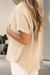 Raw Hem Round Neck Short Sleeve Blouse