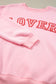 Pink LOVER Letter Graphic Drop Shoulder Pullover Sweatshirt