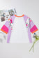 Sachet Pink Floral Patchwork Colorblock Loose Top