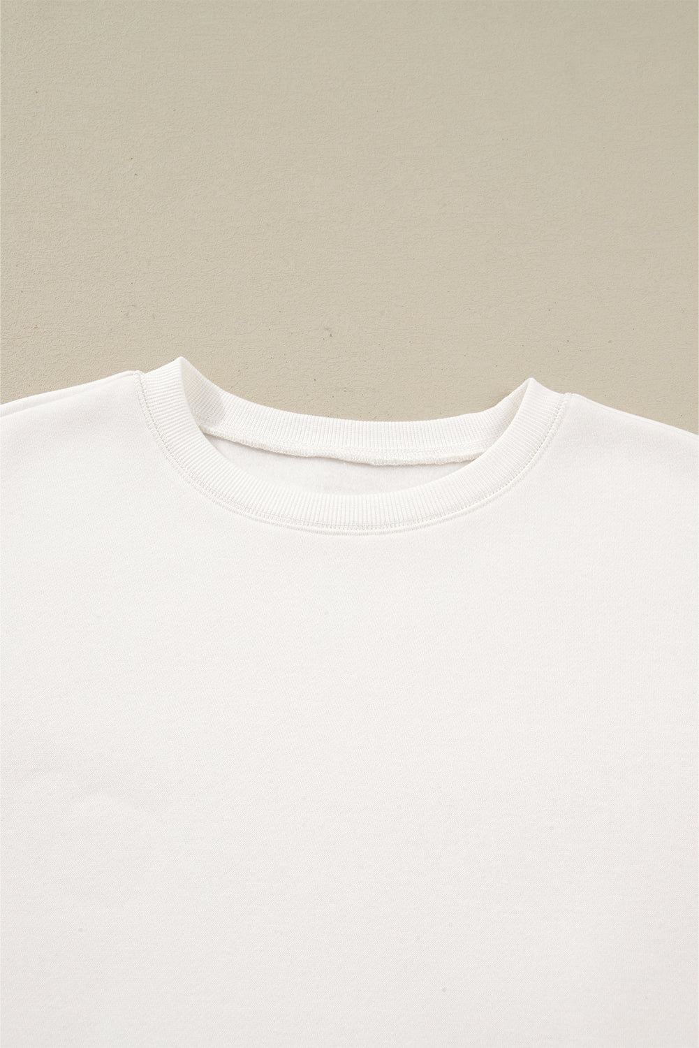 White Color Block Patchwork Drop Shoulder Pullover Casual Shorts Two Piece Outfit