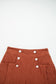 Clay Button Scalloped Edge High Waist Corduroy Shorts