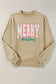 Parchment Basic Merry Christmas Oversized Graphic Sweatshirt