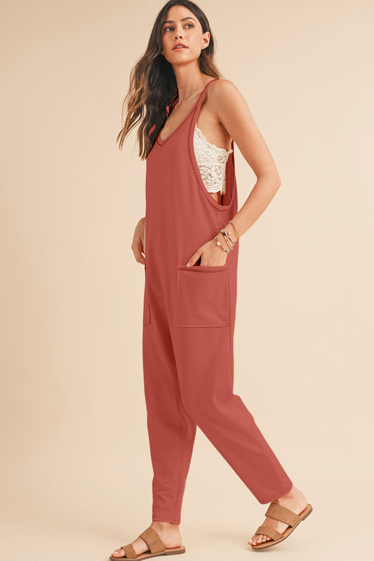 Solid Loose Fit Harem Jumpsuit
