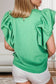 Ruched Round Neck Short Sleeve Blouse