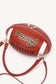 Chestnut Football-Shaped Crossbody Bag