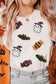 White Sequined Halloween Spirit Pattern Patched Custom Casual Tee