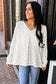 Embroidered Patchwork V-Neck Top – White