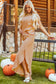 Stripe Rainbow Tee Tasseled String Wide Leg Pants Set