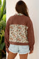 Ribbed Retro Floral Patchwork Shirt Style Jacket