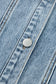 Scallop Trim Collar Pocket Button Up Denim Jacket