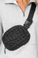 Black Quilted Puffer Buckle Strap Crossbody Bag